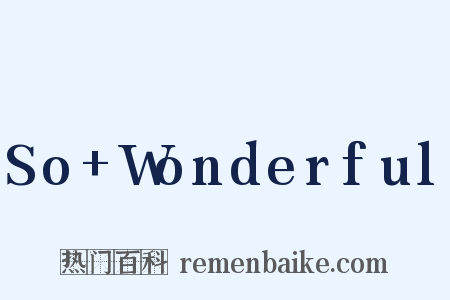 So Wonderful是什么意思的图片